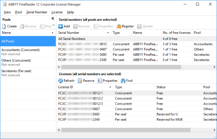 ABBYY FineReader 12 License Manager